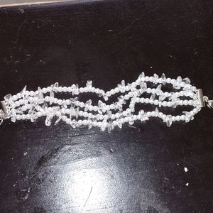 Pearl with clear rock bracelet
